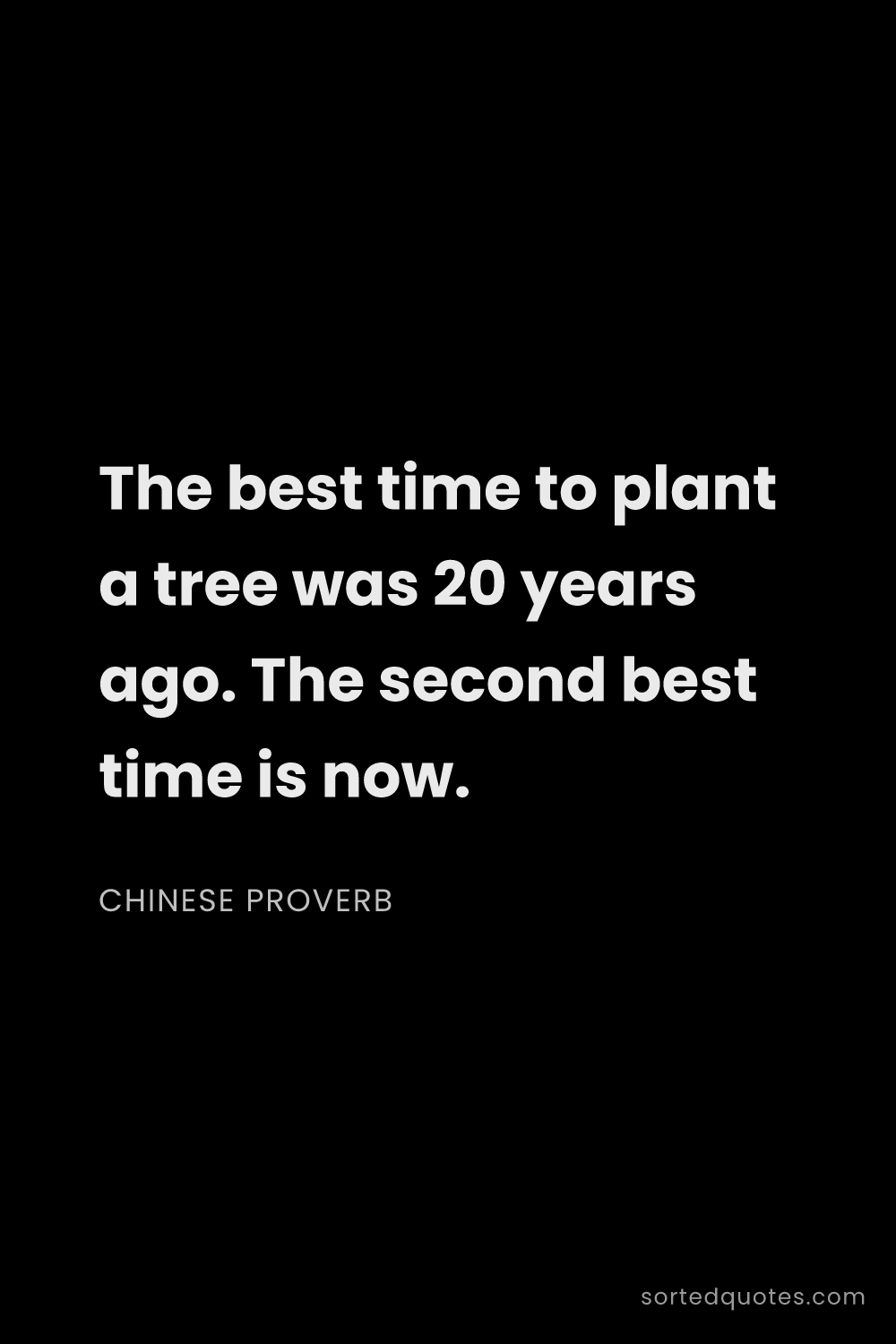 Quote by Chinese Proverb: "The best time to plant a tree was 20 years ago. Th..."