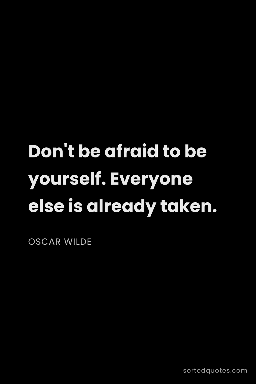Quote by Oscar Wilde: "Don't be afraid to be yourself. Everyone else is a..."
