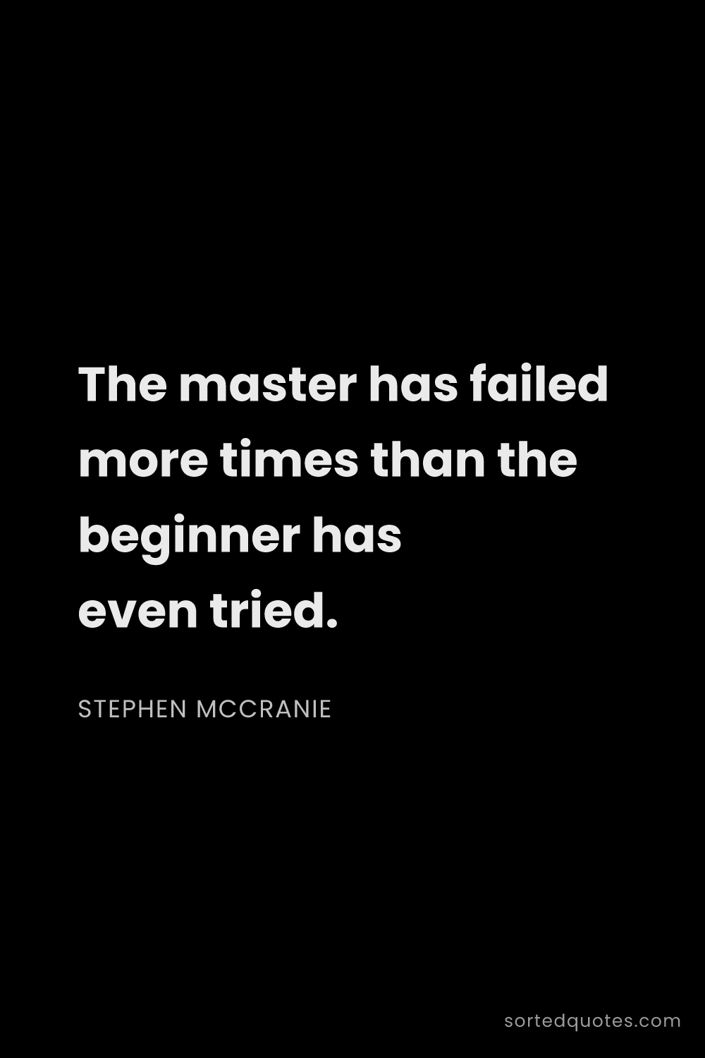 Quote by Stephen McCranie: "The master has failed more times than the beginner..."