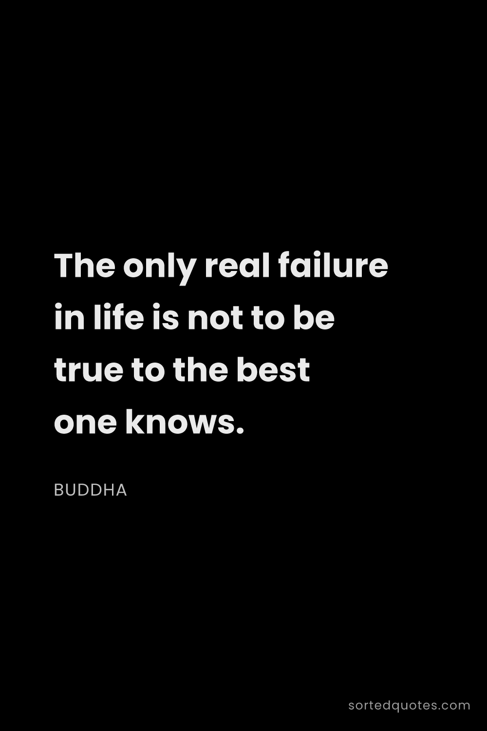 Quote by Buddha: "The only real failure in life is not to be true to..."
