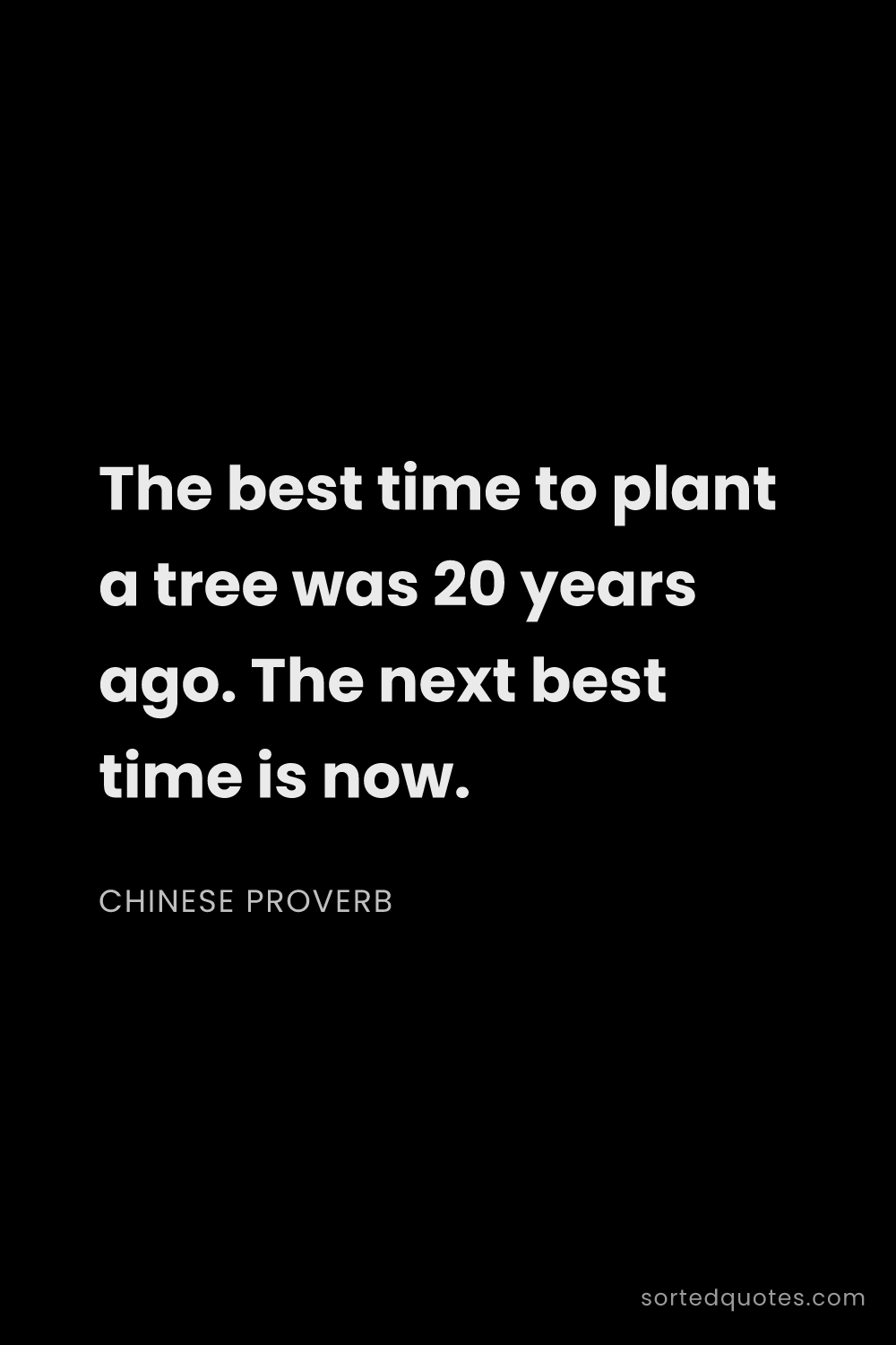 Quote by Chinese Proverb: "The best time to plant a tree was 20 years ago. Th..."
