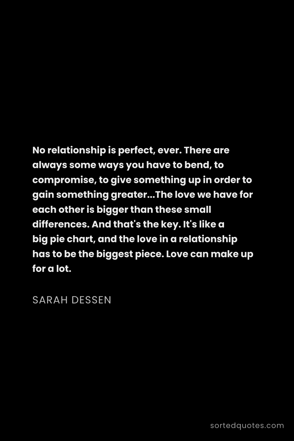 Quote by Sarah Dessen: "No relationship is perfect, ever. There are always..."