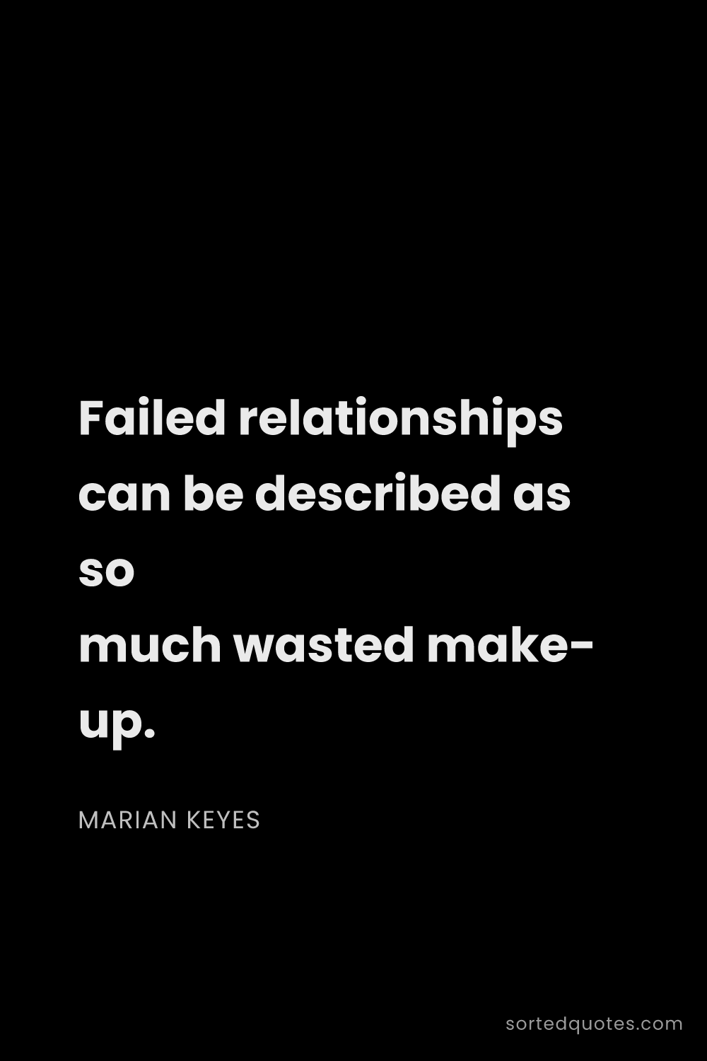 Quote by Marian Keyes: "Failed relationships can be described as so much w..."