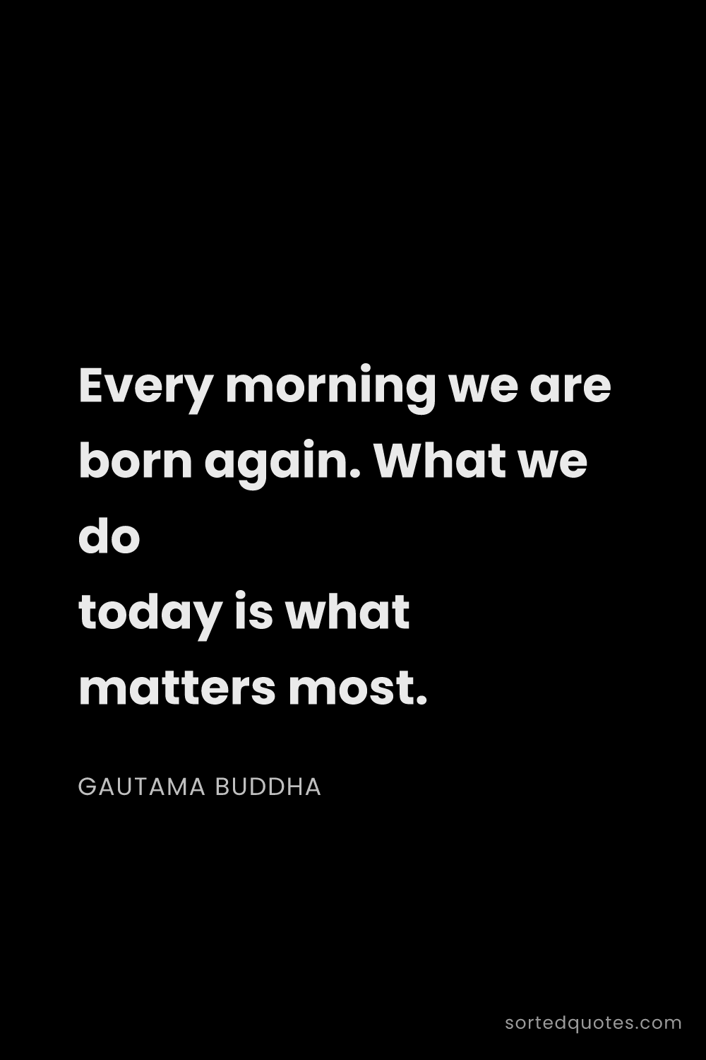 Quote by Gautama Buddha: "Every morning we are born again. What we do today ..."