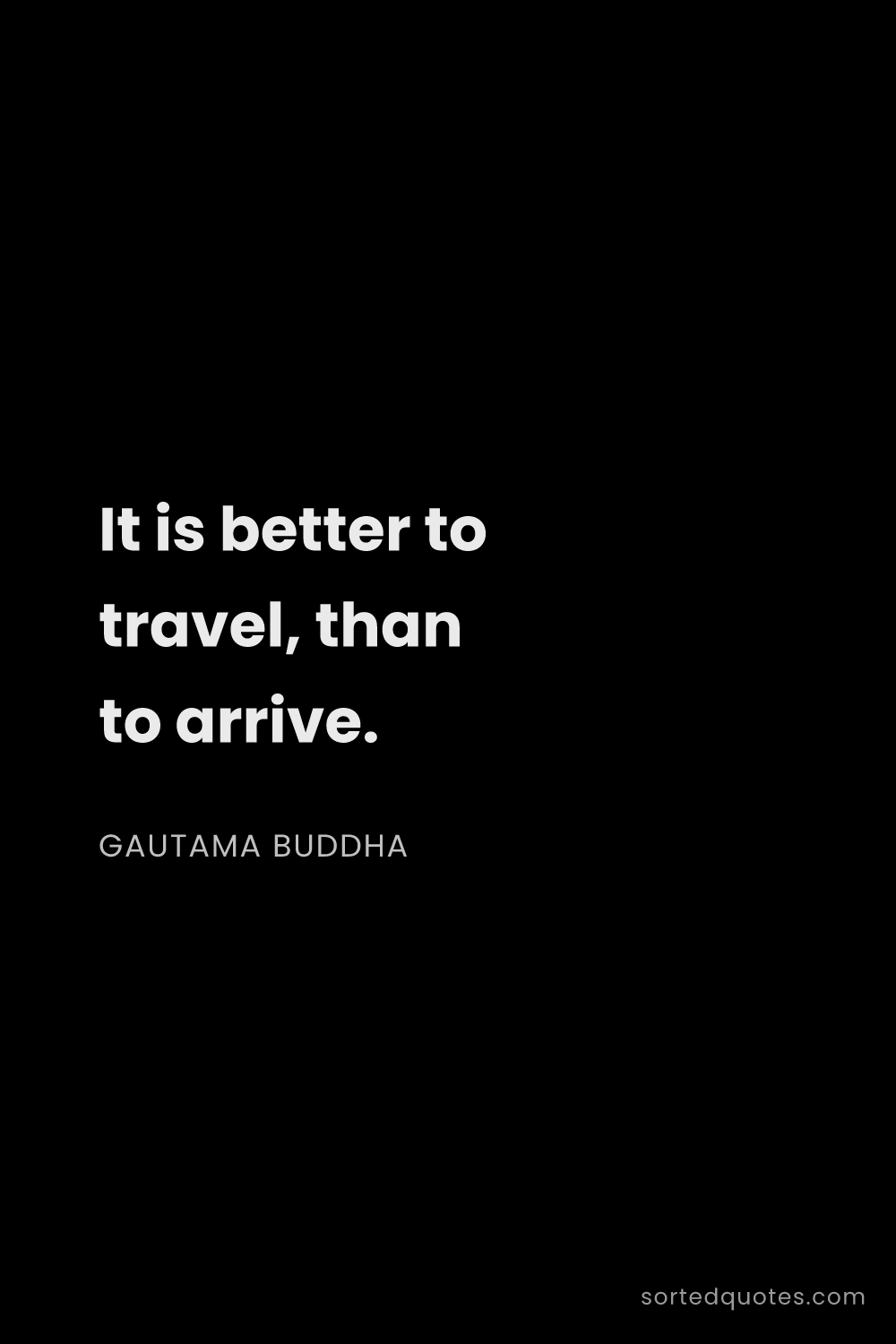Quote by Gautama Buddha: "It is better to travel, than to arrive...."