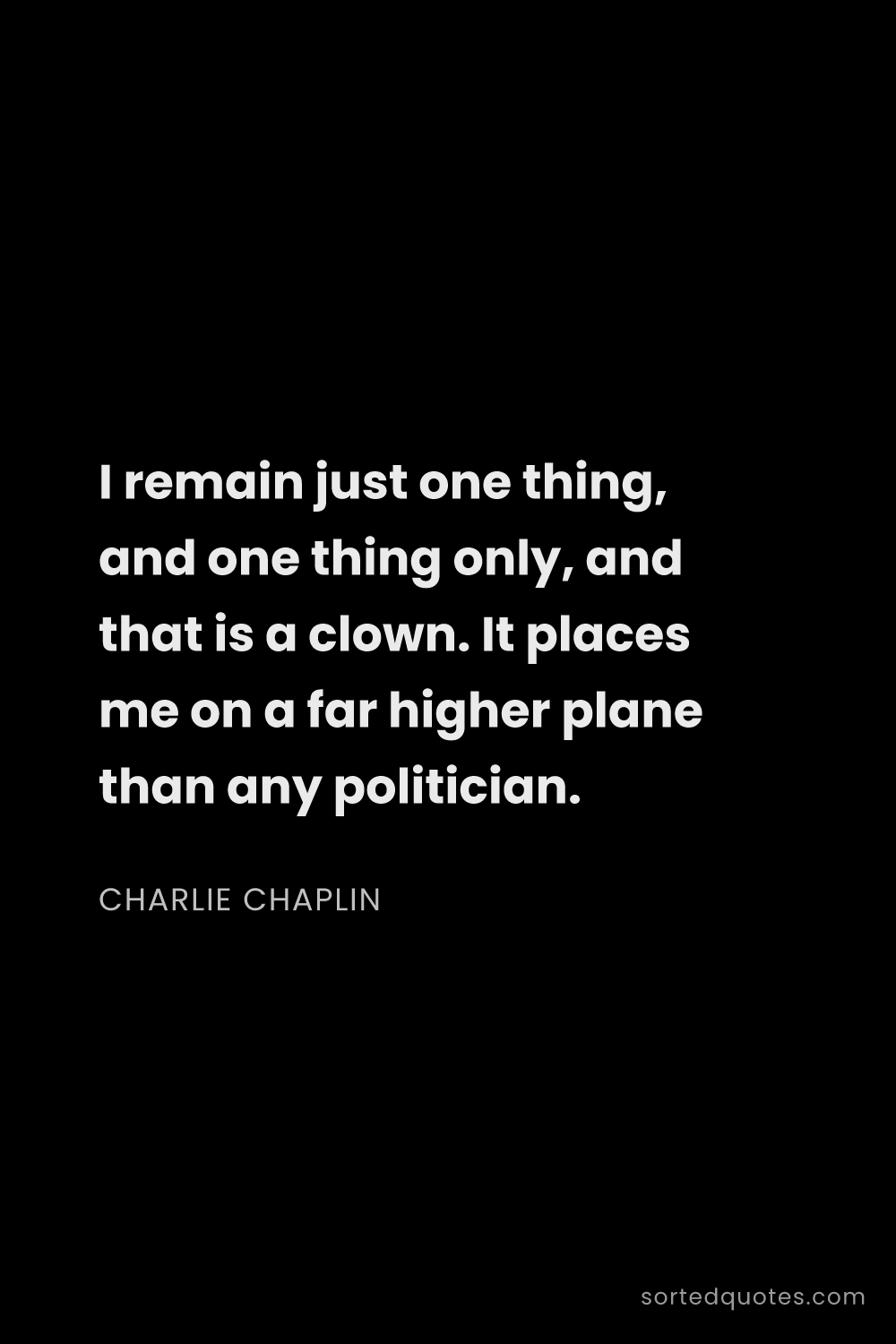 Quote by Charlie Chaplin: "I remain just one thing, and one thing only, and t..."
