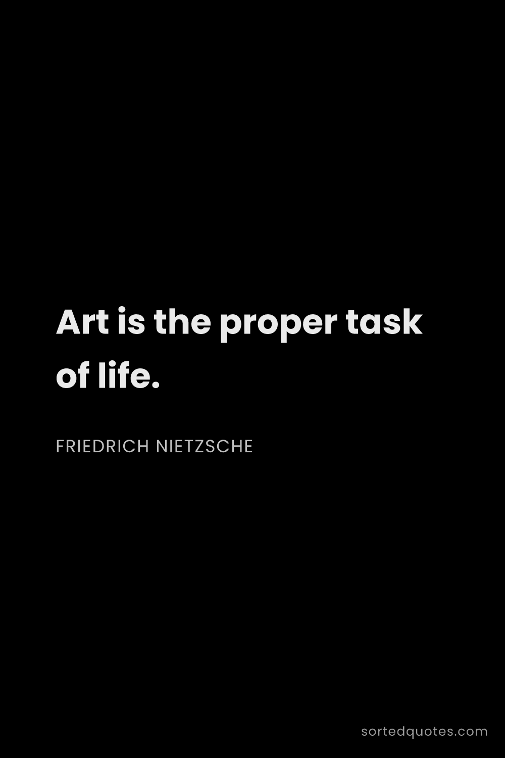 Quote by Friedrich Nietzsche: "Art is the proper task of life...."