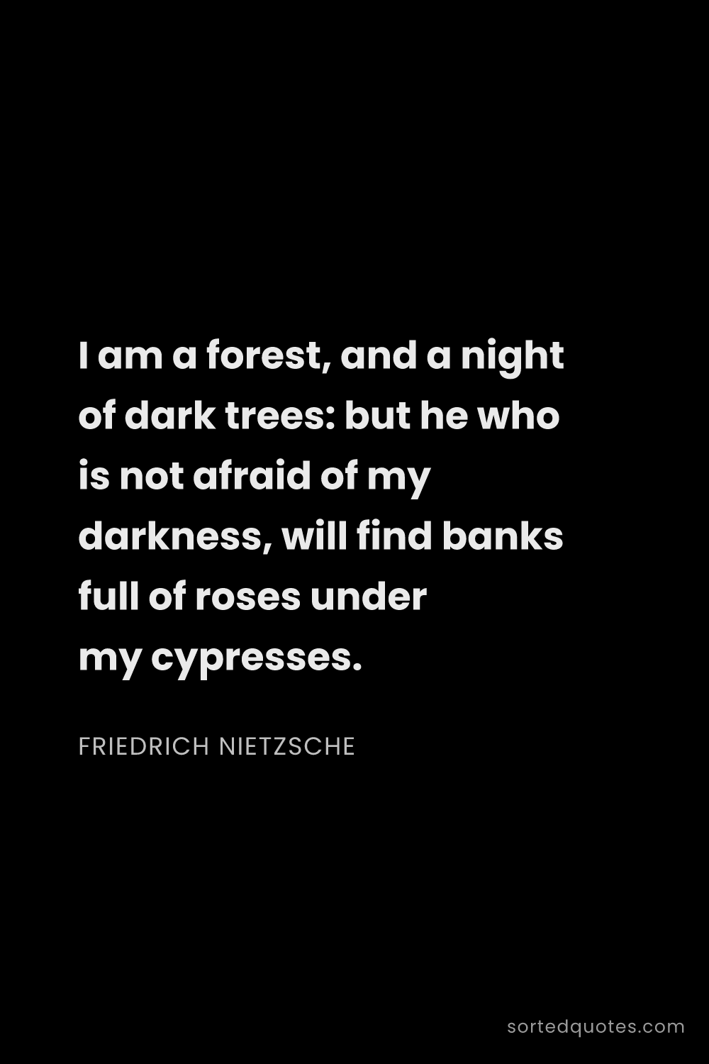 Quote by Friedrich Nietzsche: "I am a forest, and a night of dark trees: but he w..."