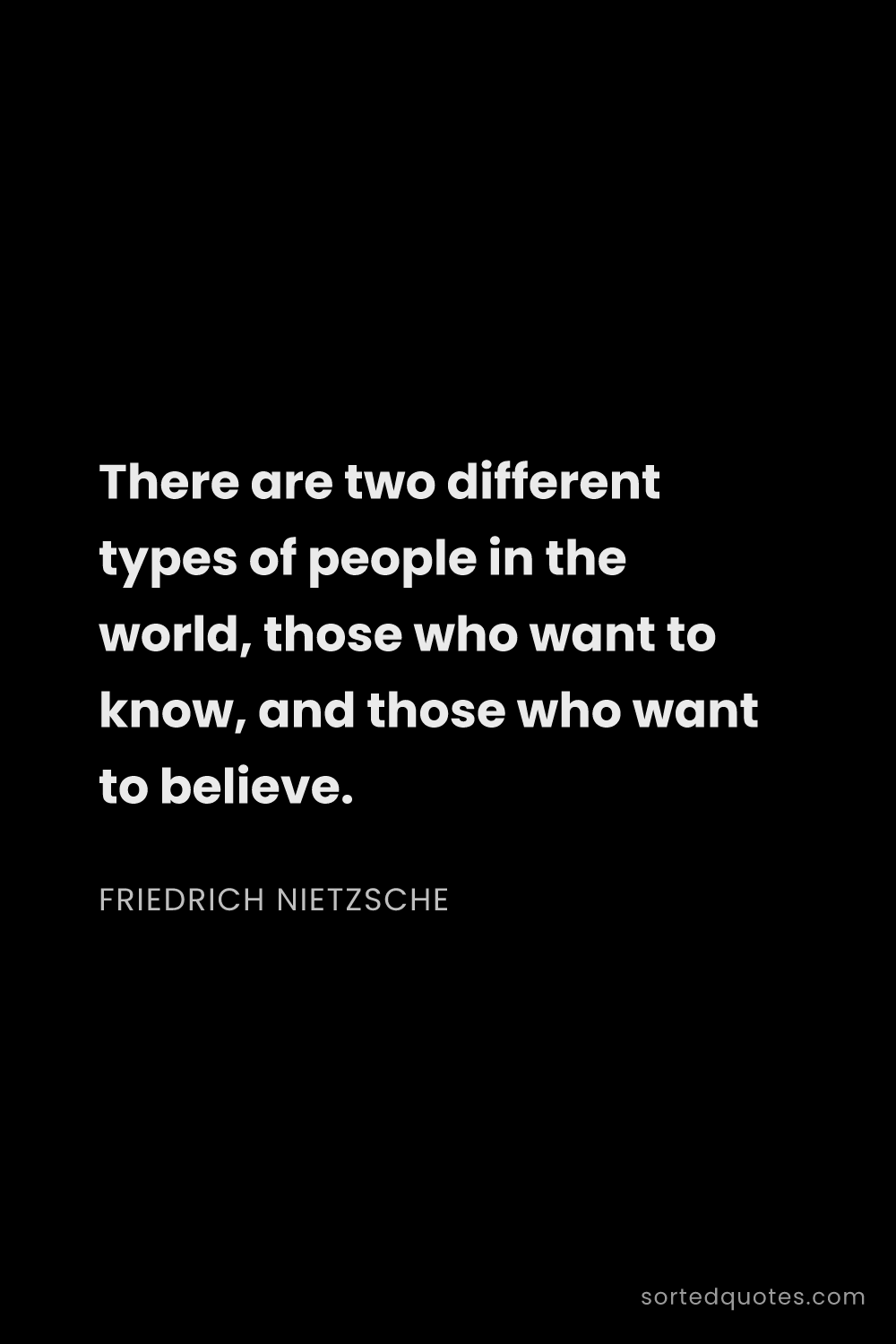Quote by Friedrich Nietzsche: "There are two different types of people in the wor..."
