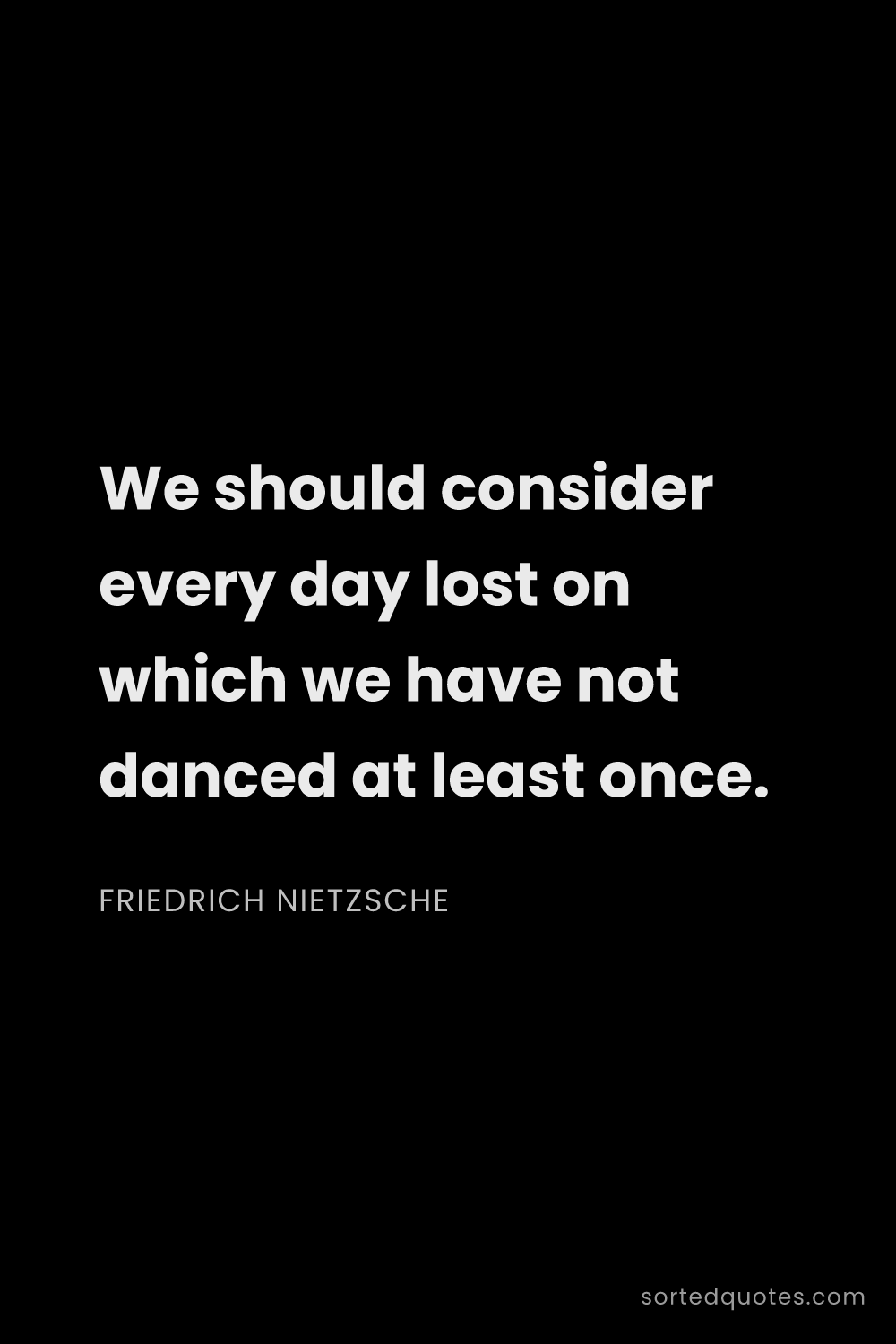 Quote by Friedrich Nietzsche: "We should consider every day lost on which we have..."