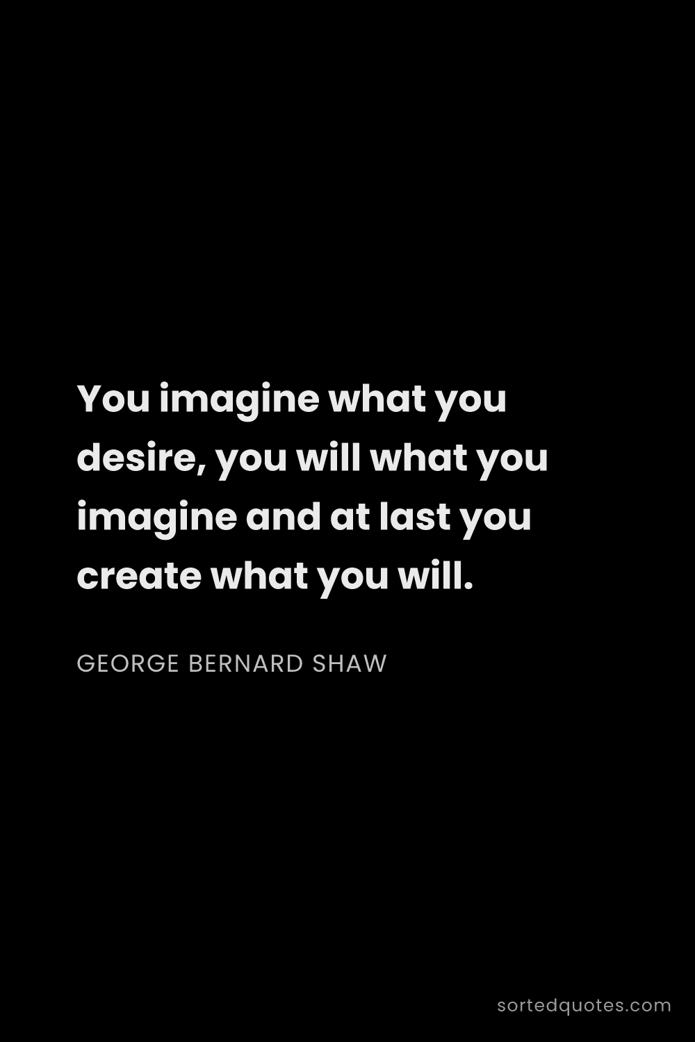 Quote by George Bernard Shaw: "You imagine what you desire, you will what you ima..."