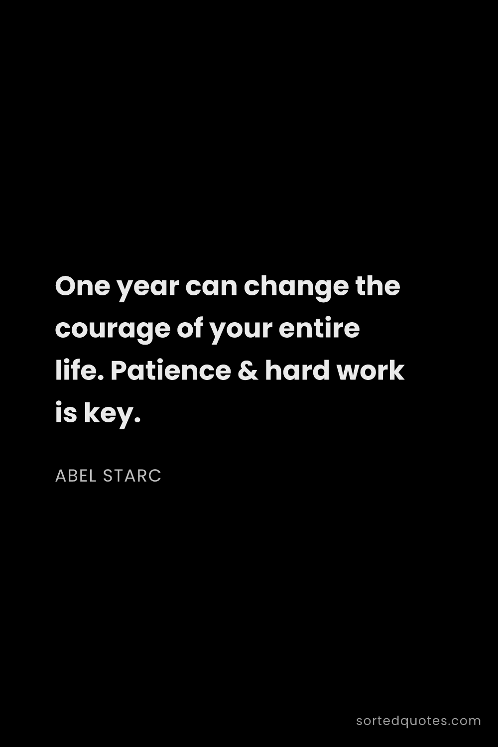 Quote by Abel Starc: "One year can change the courage of your entire lif..."