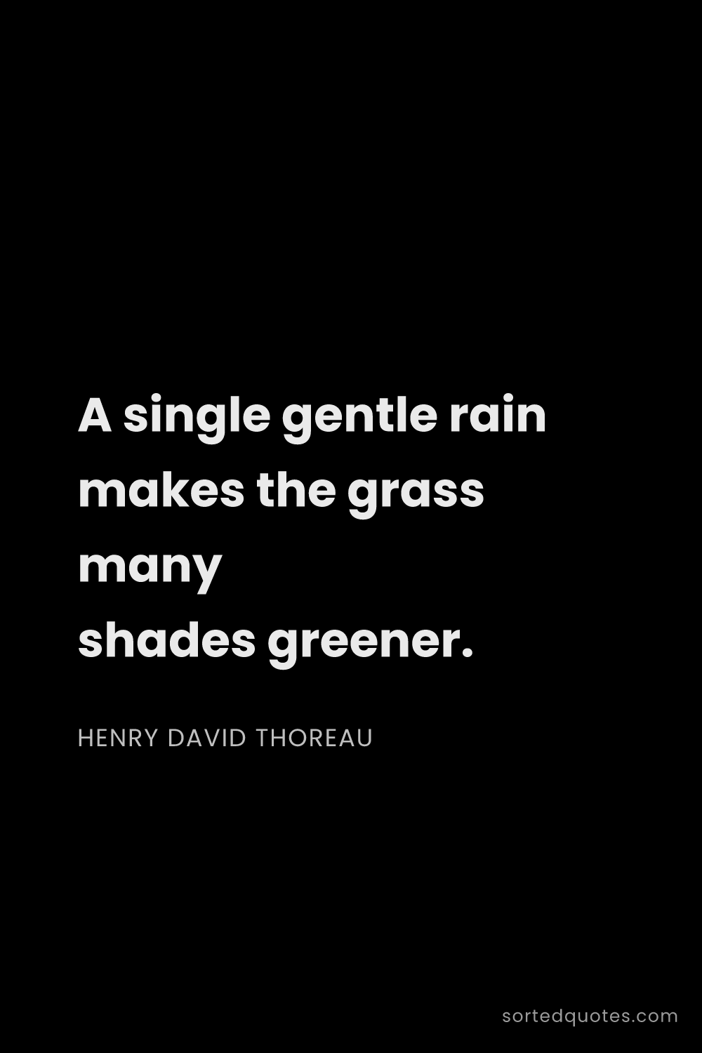 Quote by Henry David Thoreau: "A single gentle rain makes the grass many shades g..."