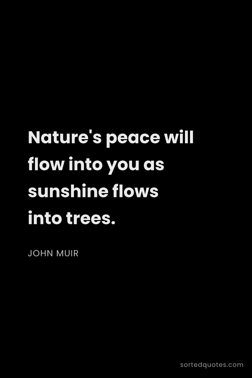 Quote by John Muir: "Nature's peace will flow into you as sunshine flow..."