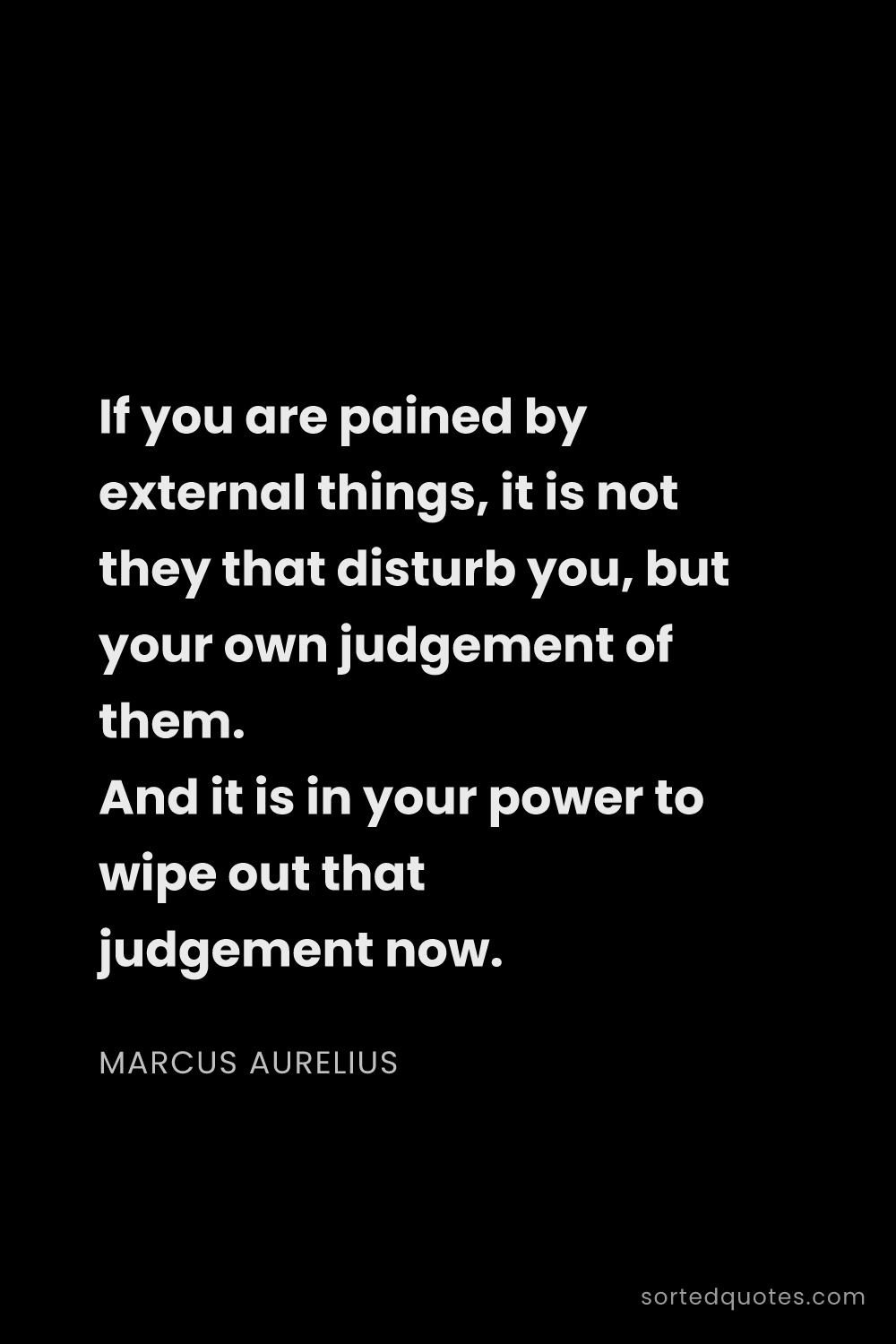 Quote by Marcus Aurelius: "If you are pained by external things, it is not th..."