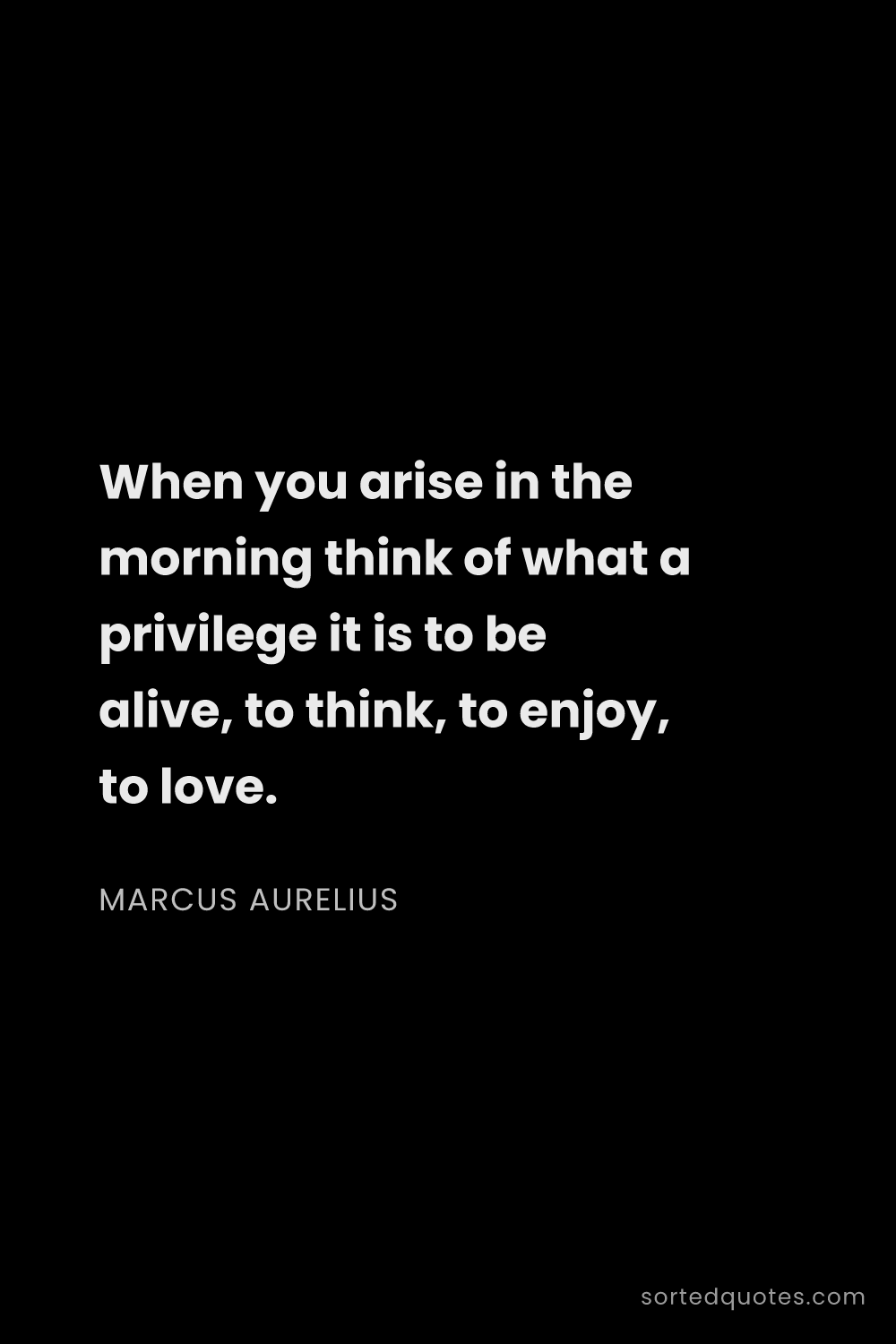 Quote by Marcus Aurelius: "When you arise in the morning think of what a priv..."
