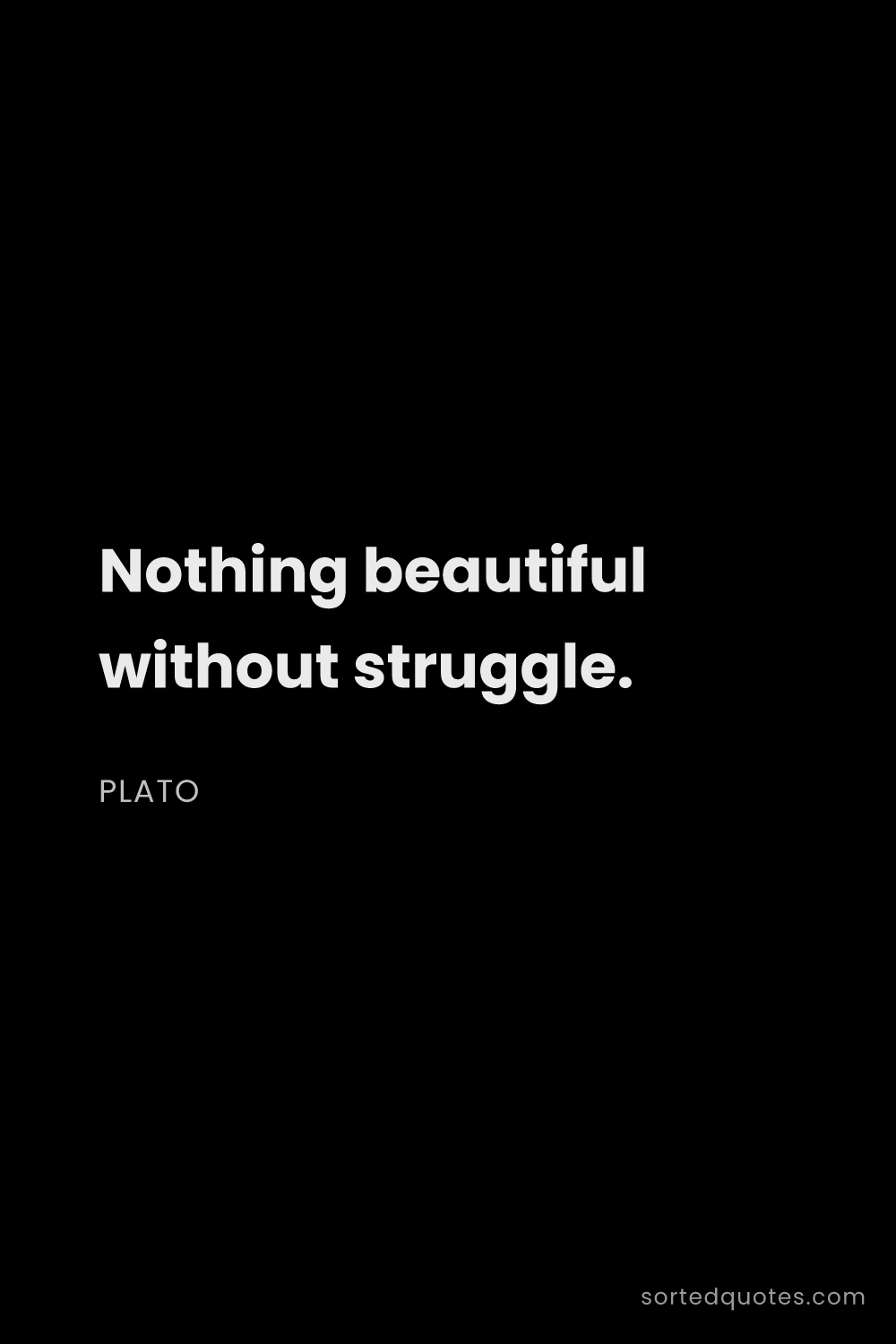 Quote by Plato: "Nothing beautiful without struggle...."