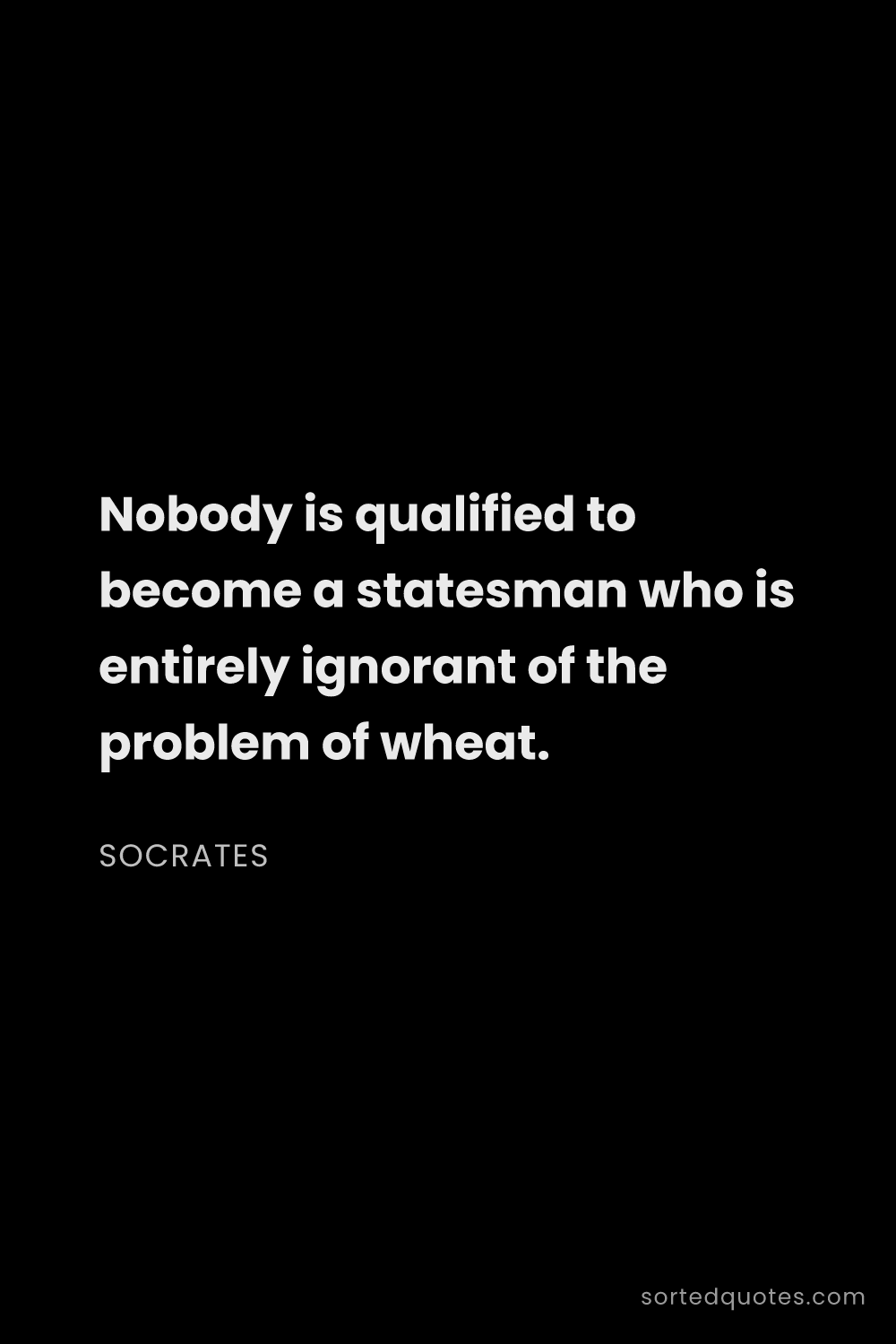 Quote by Socrates: "Nobody is qualified to become a statesman who is e..."