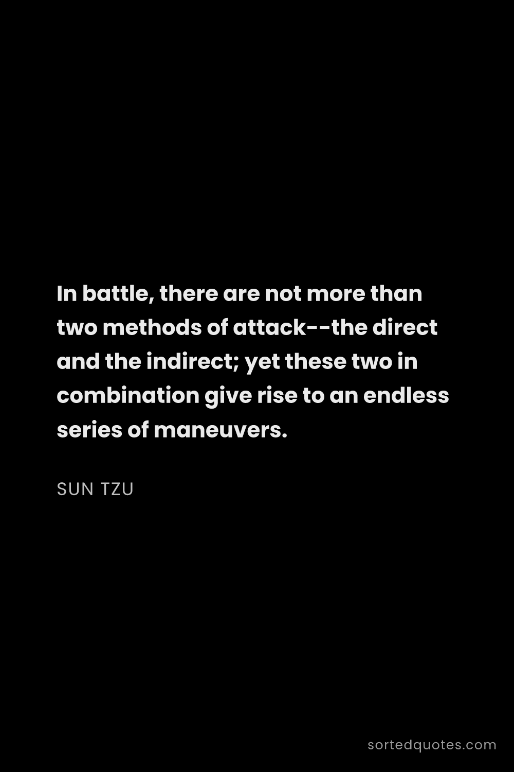 Quote by Sun Tzu: "In battle, there are not more than two methods of ..."