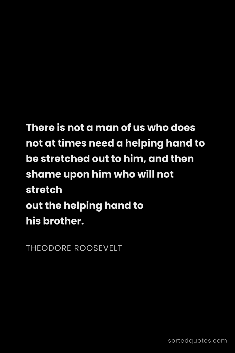 Quote by Theodore Roosevelt: "There is not a man of us who does not at times nee..."