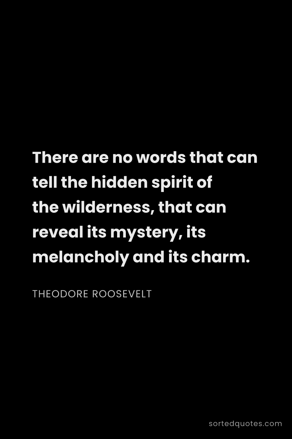 Quote by Theodore Roosevelt: "There are no words that can tell the hidden spirit..."