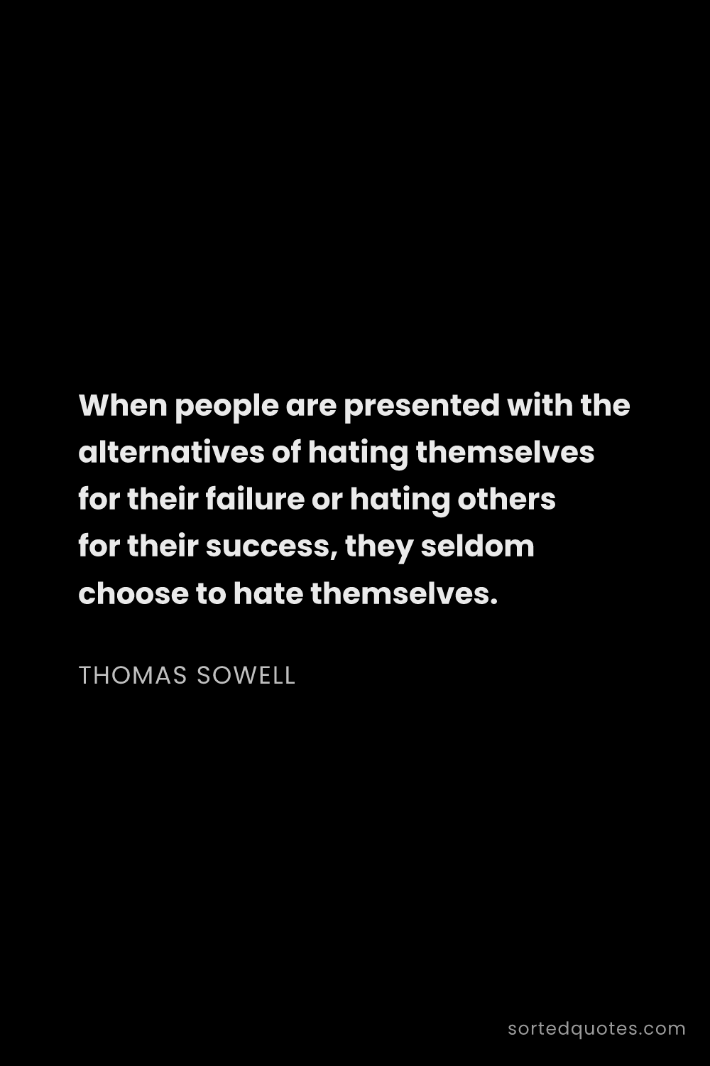 Quote by Thomas Sowell: "When people are presented with the alternatives of..."